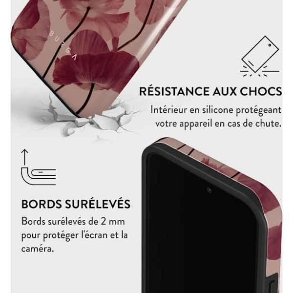 Coque til iPhone 14 Pro Max Tough Antichocs Model Tender Kiss Burga Rød Beige