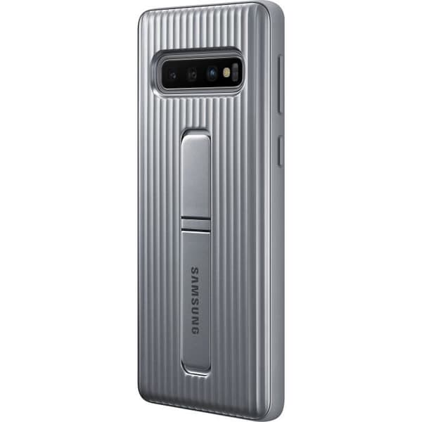 Samsung S10 Heavy Duty Stand Fodral - Silver Pengar