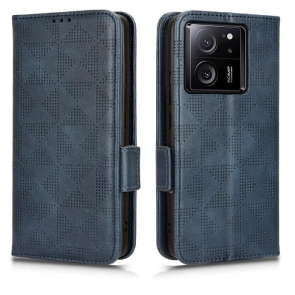 Kotelo Xiaomi 13T - 13T Pro 6,73" Pehmeä ja sileä nahkainen puhelinkuori Advanced PU Wallet Magneettinen Flip Case - Sininen MKSMED