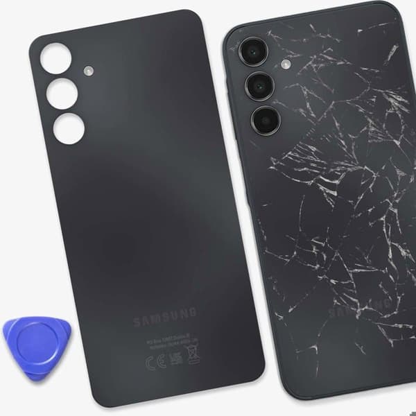 Erstatningsbatteri til Galaxy A15 4G Service Pack med Samsung klæbende sort Svart