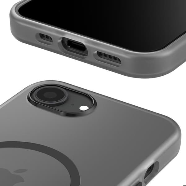 Coque MagSafe - Mat - iPhone 16e - 360° Beskyttelse - Sort - Let og gennemsigtig design Svart