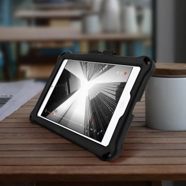 iPad Mini 1/2/3 Fodral - AVIZAR - Hybrid - Rotationshandtag - Ställbart Stöd - Svart Svart