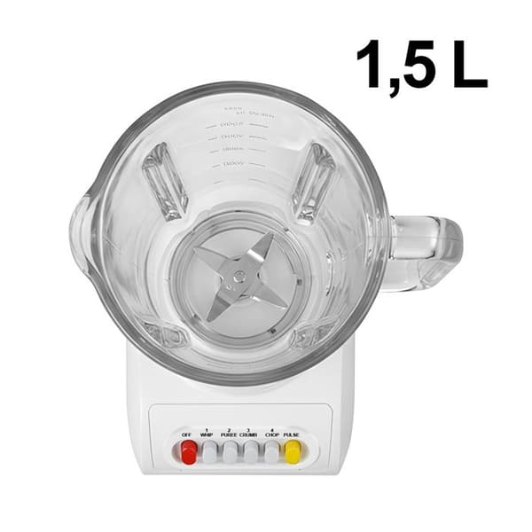 Elvisp - AVIZAR - 400W 1.5L - Kompakt - Rostfria blad - Läckagesäker lock Vit