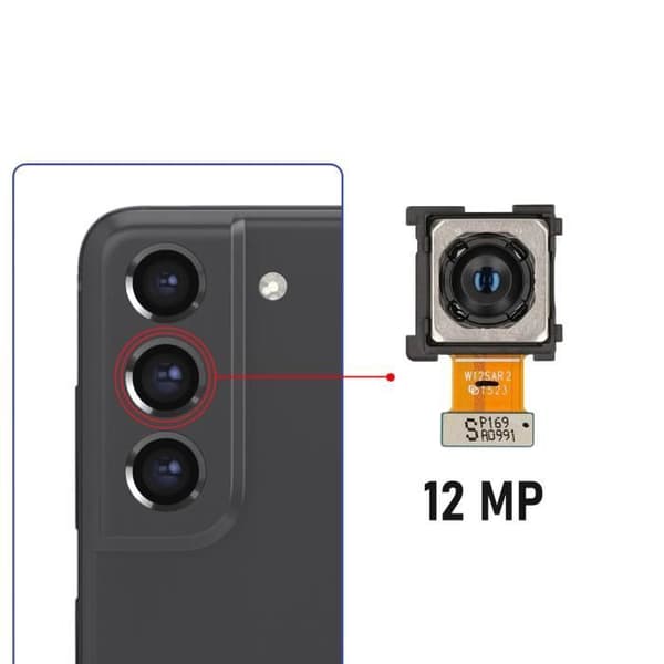 Reservedel Bagkamera til Samsung Galaxy S21 FE Hovedsensor 12MP Samsung Sort
