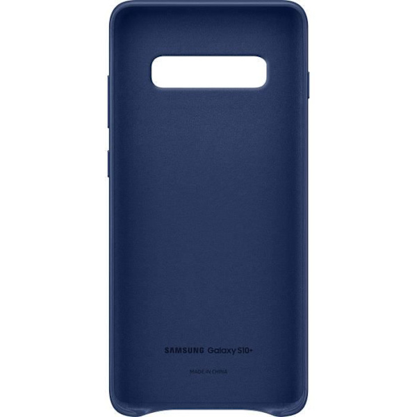 Samsung S10 + Läderfodral Marinblå Blå