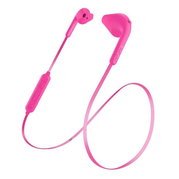 Trådbundna hörlurar - DEFUNC - Rosa modell - 5 timmars batteritid - Integrerad mikrofon - Anti-tangle Design Rosa