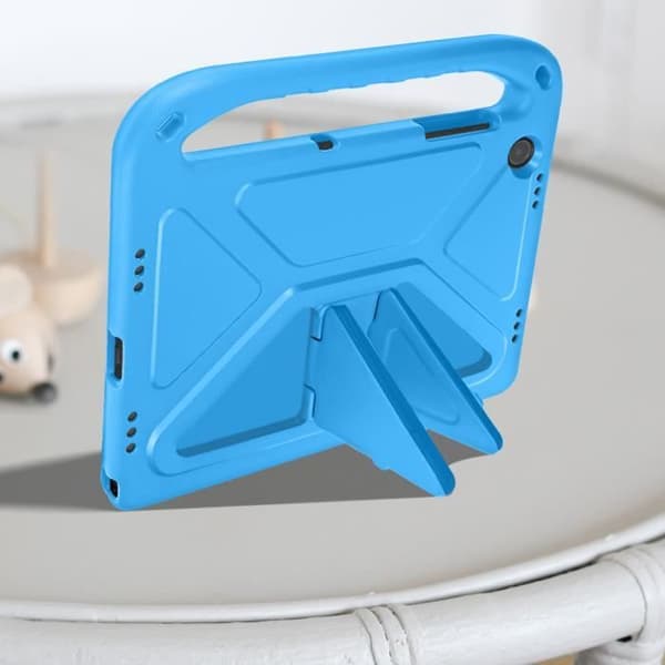 Chocksäker Skal Barn - AVIZAR - Samsung Galaxy Tab A9 Plus - Inbyggt Handtag - Fällbart Stöd - Blå Blå