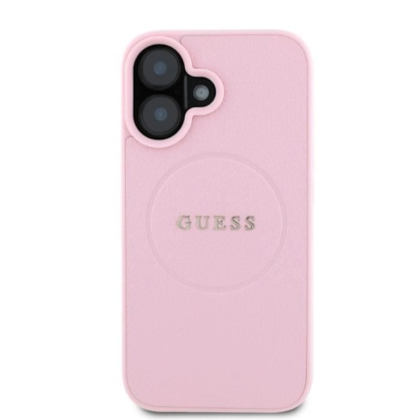 iPhone 16:n Takakotelo, jossa on Hienojakoinen Tekstuuri MagSafe Guess Vaaleanpunainen Rosa