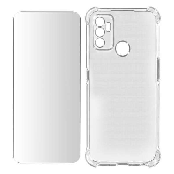 Suojakuori ja suojakalvo - AVIZAR - Oppo A53 ja A53s - Pehmeä silikoni - Karkaistu lasi 9H - 360° suojaus Vit