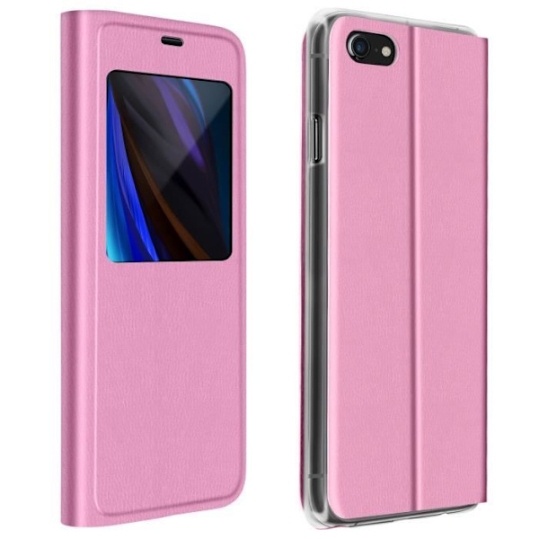 Apple iPhone SE 2020 / 8 / 7 Case Display Window Flip Folio Ultrathin Pink Rosa
