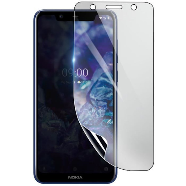 Näytönsuoja - 3MK - Nokia 5.1 - Iskunkestävä Hydrogeeli - Läpinäkyvä - Naarmuuntumaton Transparent