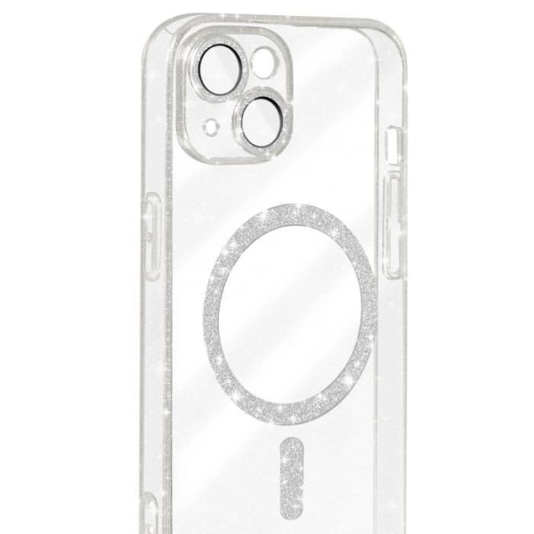 MagSafe Fodral till iPhone 15 Transparent Glitter Silikon - AVIZAR - Halvstyv - Smidig - Blandad Transparent