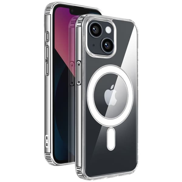 Magsafe-skal för iPhone 13 Mini Hård Stötsäker och Transparent Vit