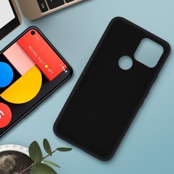 Beskyttelsesskal - AVIZAR - Google Pixel 5 - Semi-fast silikone - Soft Touch Finish - Sort Svart