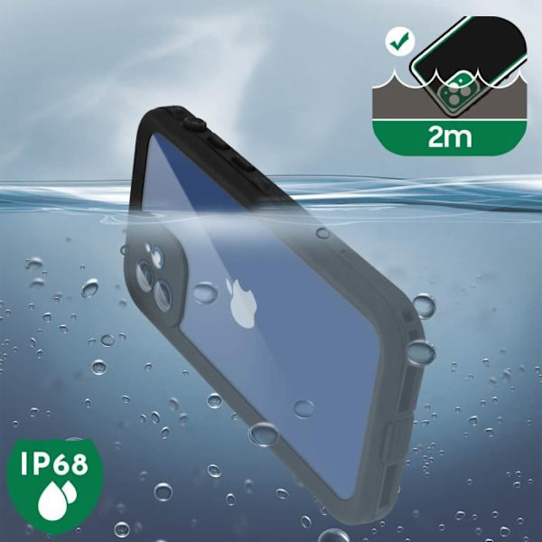 Apple iPhone 12 Redpepper skyddsfodral - Vattentät 2m - Integrerad skärmfilm - Svart Svart