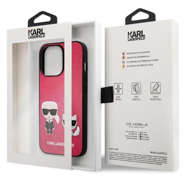 Cover til iPhone 13 Pro - KARL LAGERFELD - Bi-materiale - Forhøjede kanter - Sort Svart