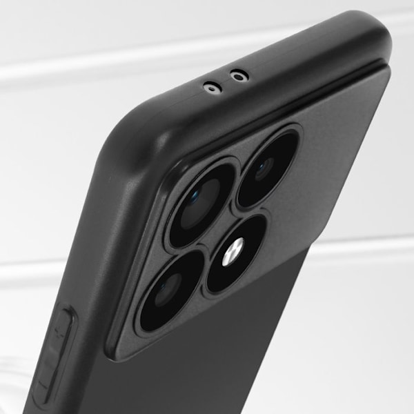 Skyddande skal för Xiaomi Poco F6 Pro, tunn silikon, svart Svart