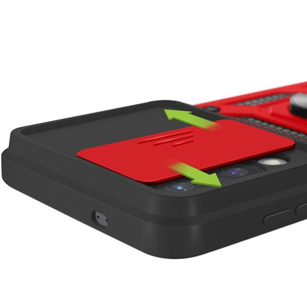 Coque til Samsung S25 Edge Ring Support med Kamerabeskyttelse Mayaxess Rød Röd