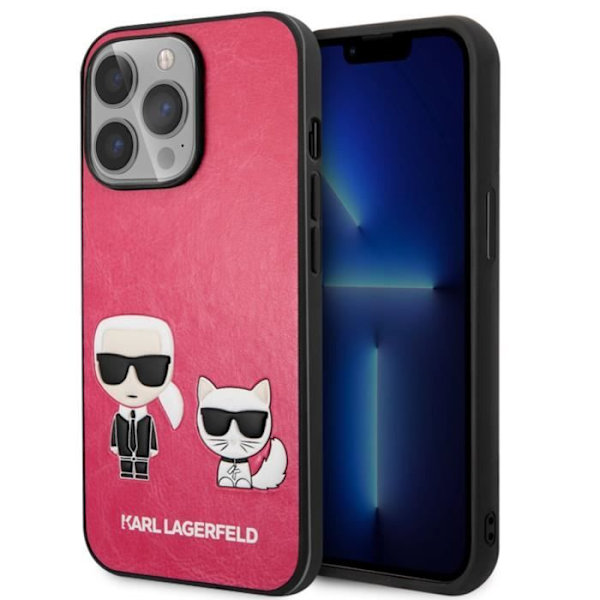 Cover til iPhone 13 Pro - KARL LAGERFELD - Bi-materiale - Forhøjede kanter - Sort Svart