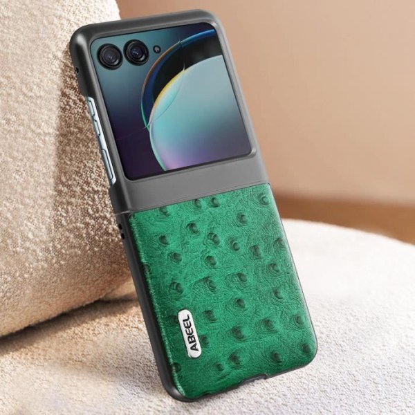 Fodral till Motorola Razr 40 Ultra Leather Textured Pattern Slim Design Abeel Green