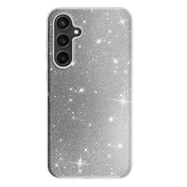 Glittrande Stötfångande Fodral för Samsung Galaxy S23 FE Silver Grå