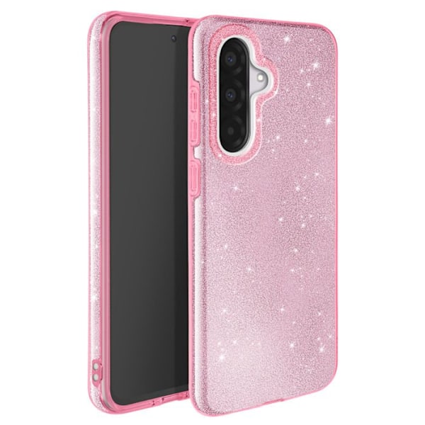 Glittrig skal för Samsung Galaxy A36 Stötsäker Puderrosa Rosa