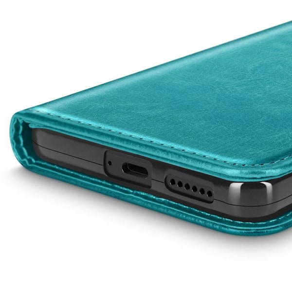 Etui til Xiaomi Redmi Note 14 4G Tegnebog med Strop Mayaxess Turkis Blå