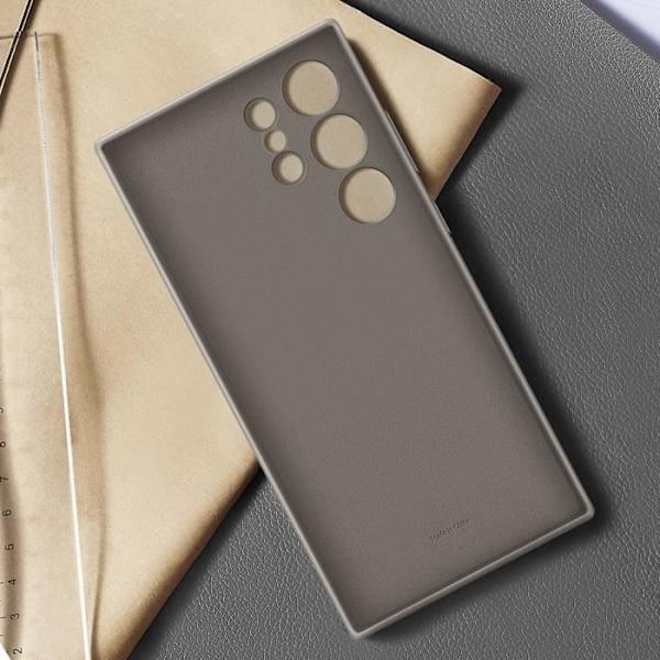 Taske til Samsung Galaxy S24 Ultra Vegan Læderkamera Beskyttet Samsung Grey Grå