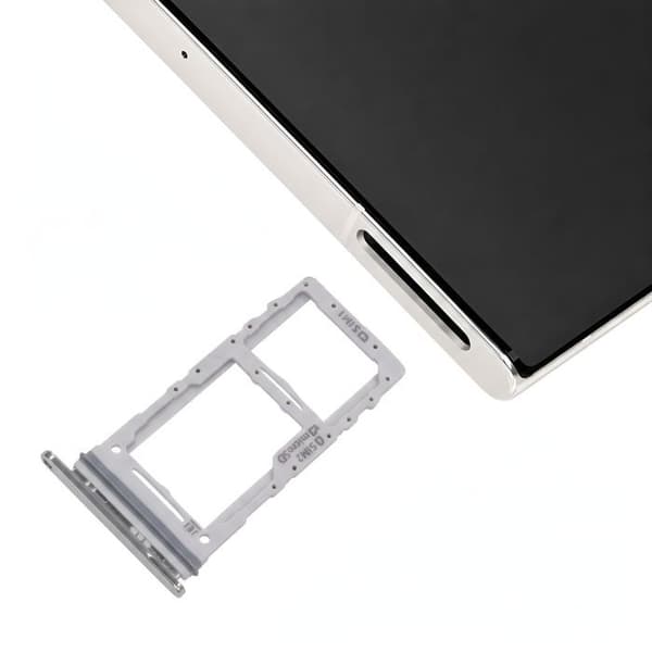 Dual Nano SIM / Micro-SD kortskuffe til Galaxy Note 20 Ultra Hvid Vit