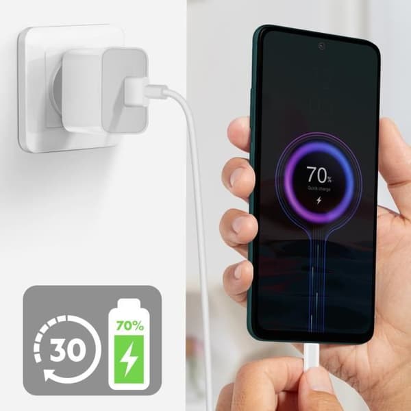 USB-seinälataaja - Xiaomi - MDY-10-EF - 18W - Quick Charge 3.0 - USB-C-kaapeli mukana Vit