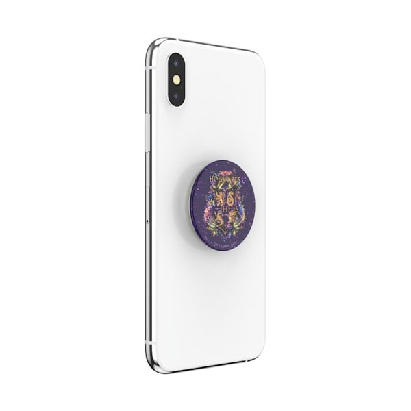 Pop Grip för smartphones Standarddesign Hogwarts Blommig Glitter PopSockets Vit Lila