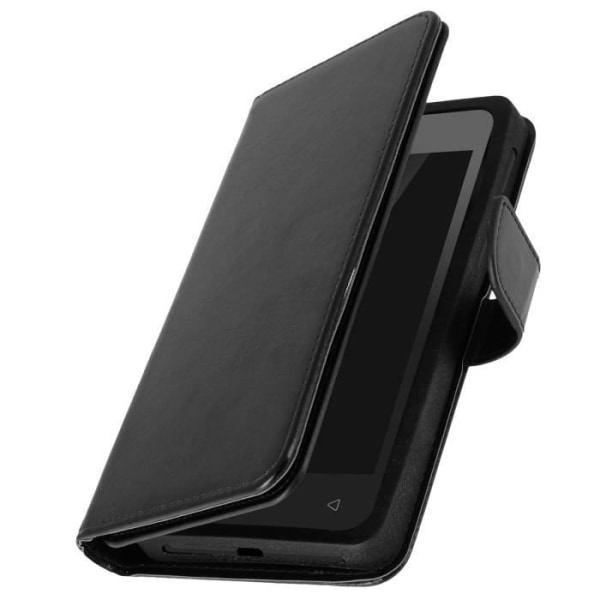 Smartphone Plånbok - AVIZAR - Universell - Ekologiskt läder - 6 Kortfack - Svart Svart
