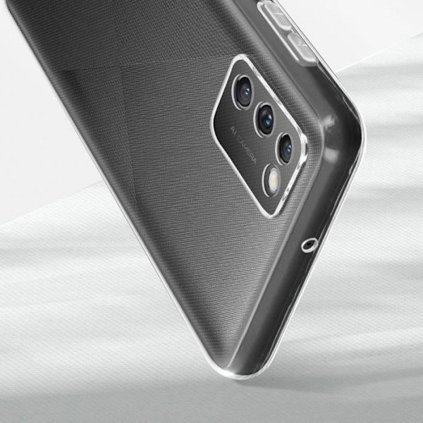 Skyddsskals - AVIZAR - Samsung Galaxy A02s/A03s - Mjuk Silikon - Härdat Glas - Transparent Svart Transparent, svart
