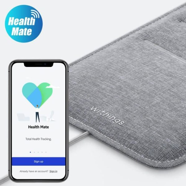 Withings Health Mate Compact Sleep Analyzer Connected Uni-anturi - harmaa
