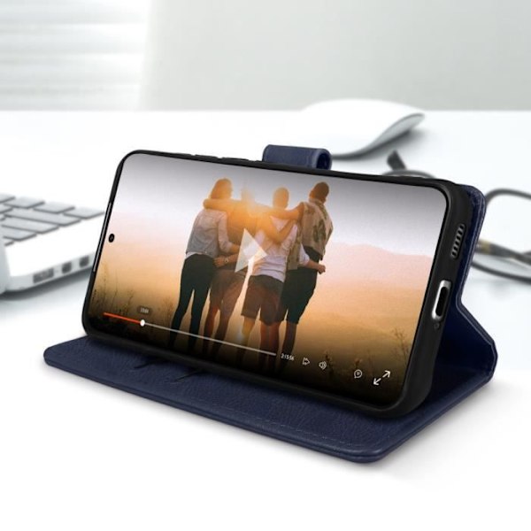 Samsung Galaxy S22 Fodral - AVIZAR - Plånboksfodral - Stativfunktion - Blå Blå