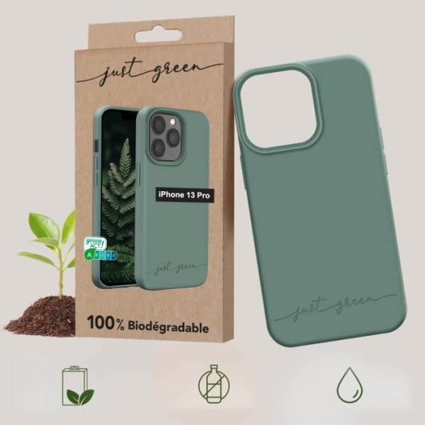 iPhone 13 Pro genanvendeligt cover Just Green Green