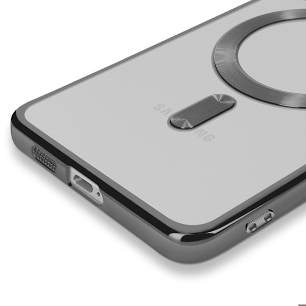 MagSafe-skal för Samsung Galaxy S25 Edge Silikon Kontur Kromad Svart Svart