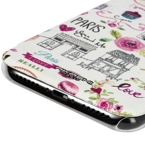 iPhone X / XS Folio Lompakko Kuori Akashi Paris rakastettuni Svart