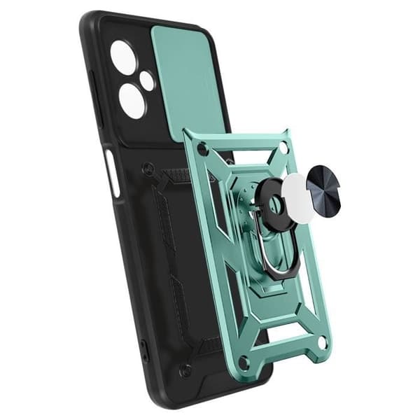 Etui - AVIZAR - Xiaomi Redmi Note 12 5G - Stødsikker - Ring Video Support - Grøn Grön
