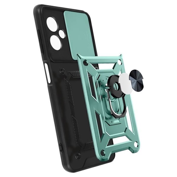 Kotelo - AVIZAR - Xiaomi Redmi Note 12 5G - Iskunkestävä - Rengasvideotuki - Vihreä Grön