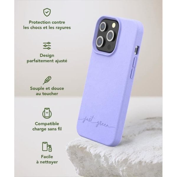 Coque - Just Green - iPhone 13 Pro - Biologiskt nedbrytbar - Smidig - Lavendel Lavendel