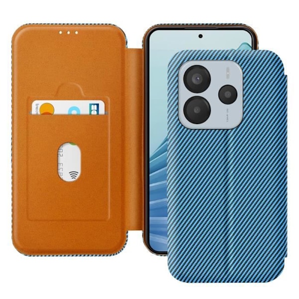 Kolfodral för Redmi Note 14 5G Kortfack Anti-RFID Stöd Blå Blå
