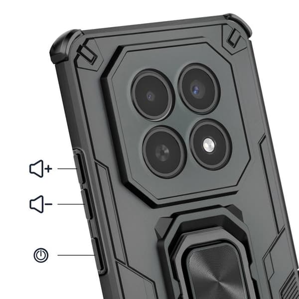 Cover til Redmi Note 15 med roterende ring og støttefunktion sort Svart