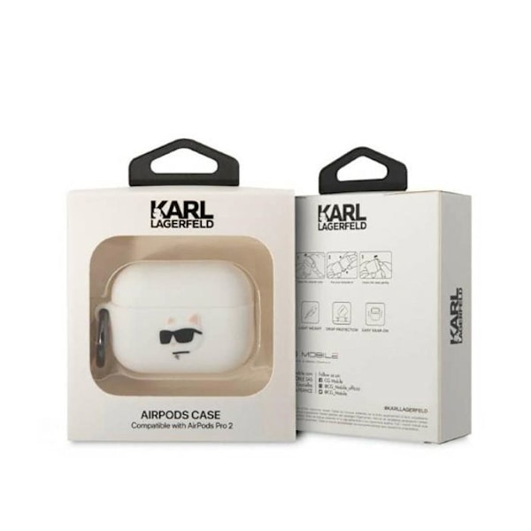 Karl Lagerfeld silikonikotelo NFT Choupette Head 3D - AirPods Pro 2 (valkoinen) - 3666339099275