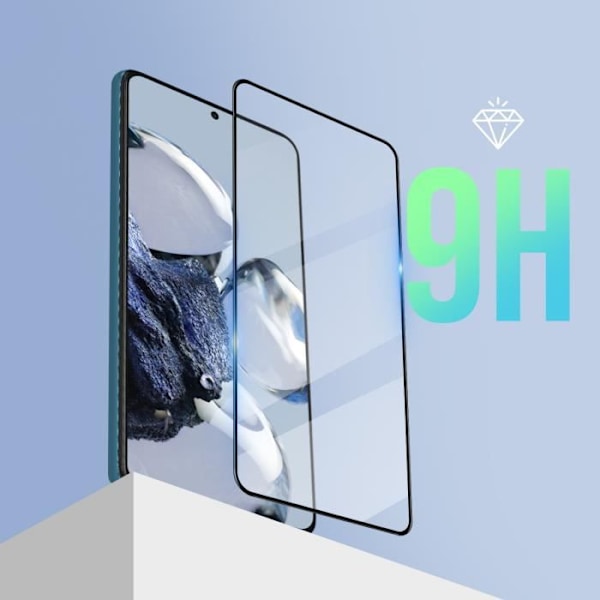 Suojalasi - AVIZAR - Xiaomi 12T/12T Pro - 9H - 5D viistetyt reunat - Täysi tarttuvuus Svart