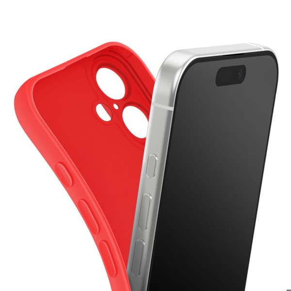 Cover - AVIZAR - iPhone 17 - Blødt Silikone - Forstærkning Blok Kamera - Rød Röd