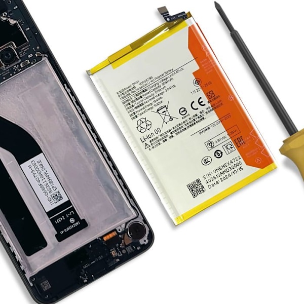 Interna batteri för Xiaomi Redmi 14C och Poco C75 5160mAh modell BN5X vit Vit