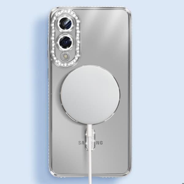 MagSafe-skydd - AVIZAR - Galaxy S25 Edge - Slät silverkant - Stötskydd - Elegant Grå