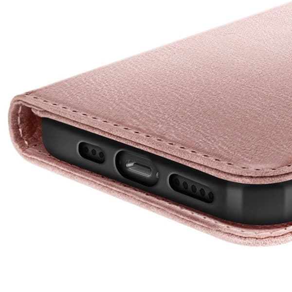 Plånboksfodral för iPhone 17:e serien Chesterfield Prägling Ställfunktion Rosa Ros