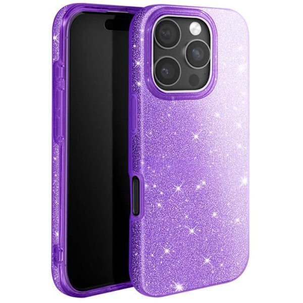 Violetti Kimallekantosuoja iPhone 16 Pro Iskunkestävä Lila